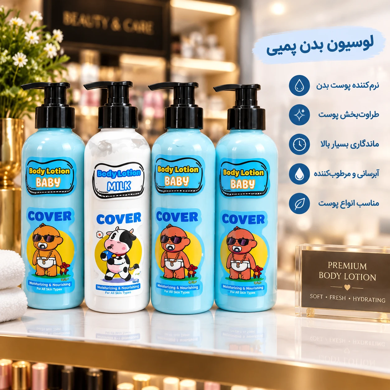 لوسیون بدن پمپی نرم و لطیف کننده پوست شما